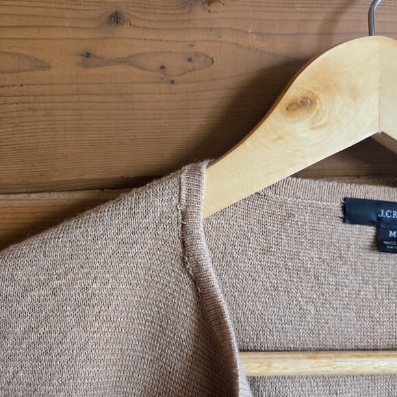 J. Crew Juliette Collarless Sweater Blazer Heathered Khaki Medium Cardigan Top - Picture 8 of 9